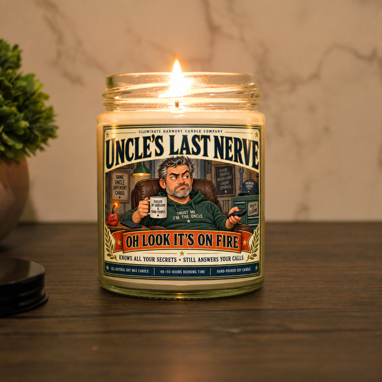 Uncle’s Last Nerve Candle | Funny Candles | Personalized Candle Gift | Last