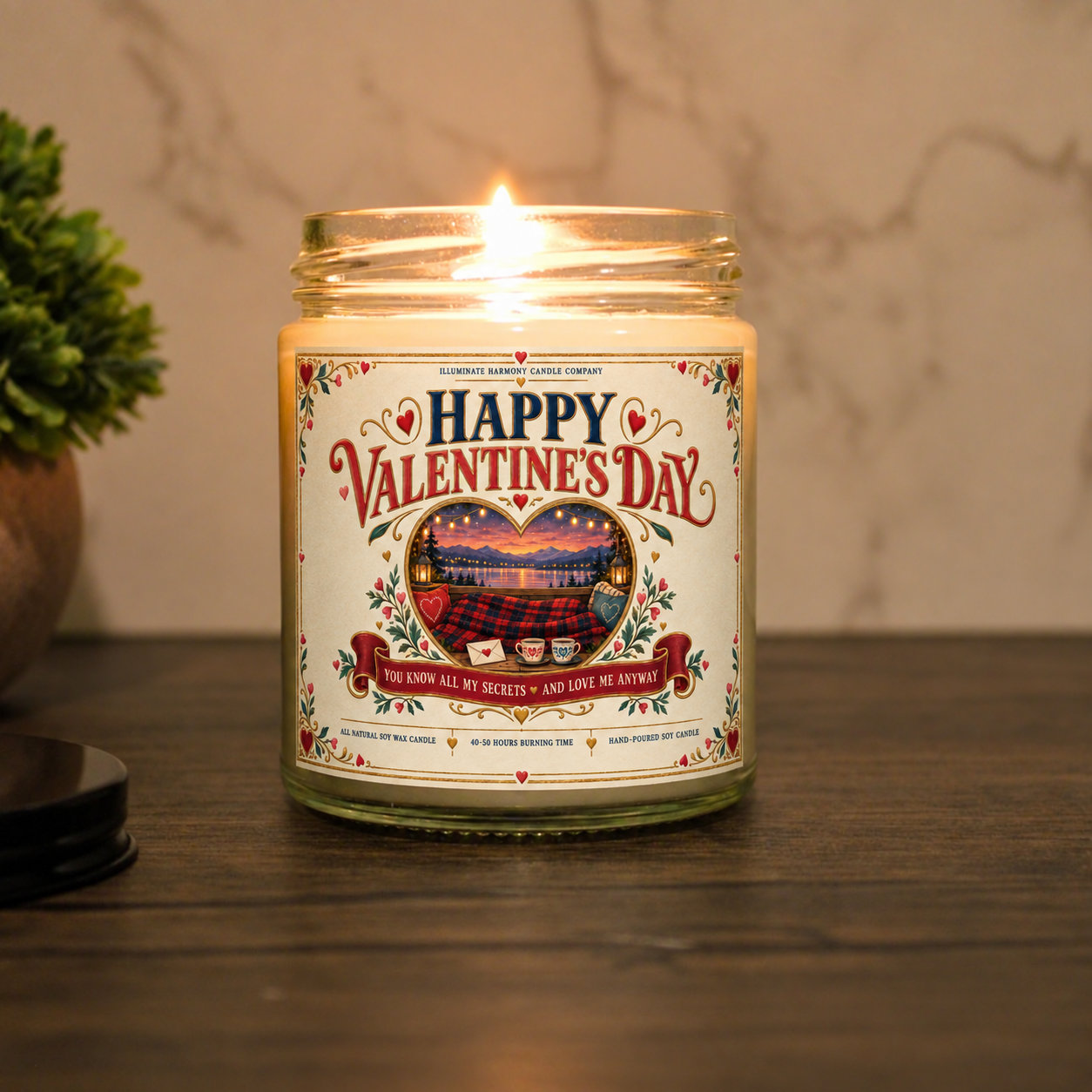 Happy Valentine’s Day Candle| Valentine’s Day Candle | Romantic Candle | Gift