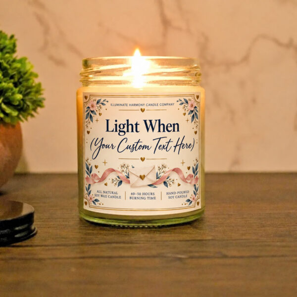 Light When Customized Text Candle | Anniversary Gift For Husband Or Wife |