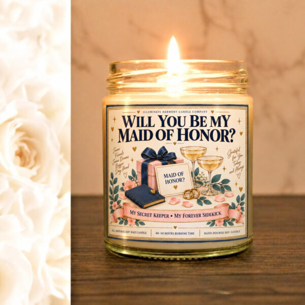 Will You Be My Maid Of Honor Candle | Maid Of Honor Gift | Maid Of Honor