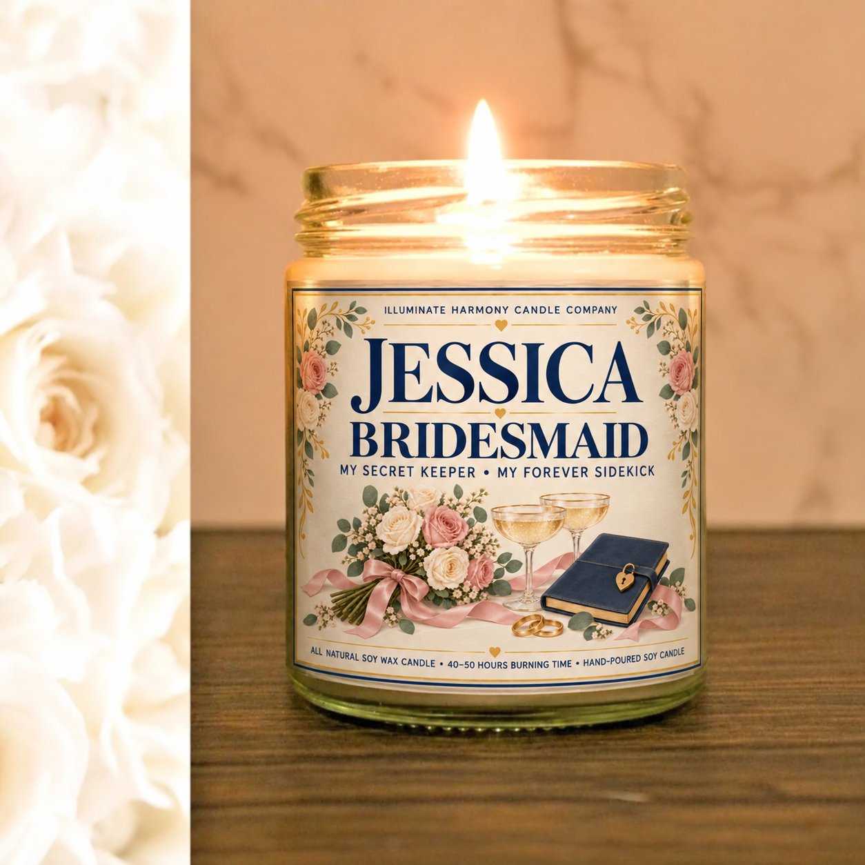 Personalized Bridesmaid Candle | Custom Bridesmaid Proposal Candle | Bridesmaid