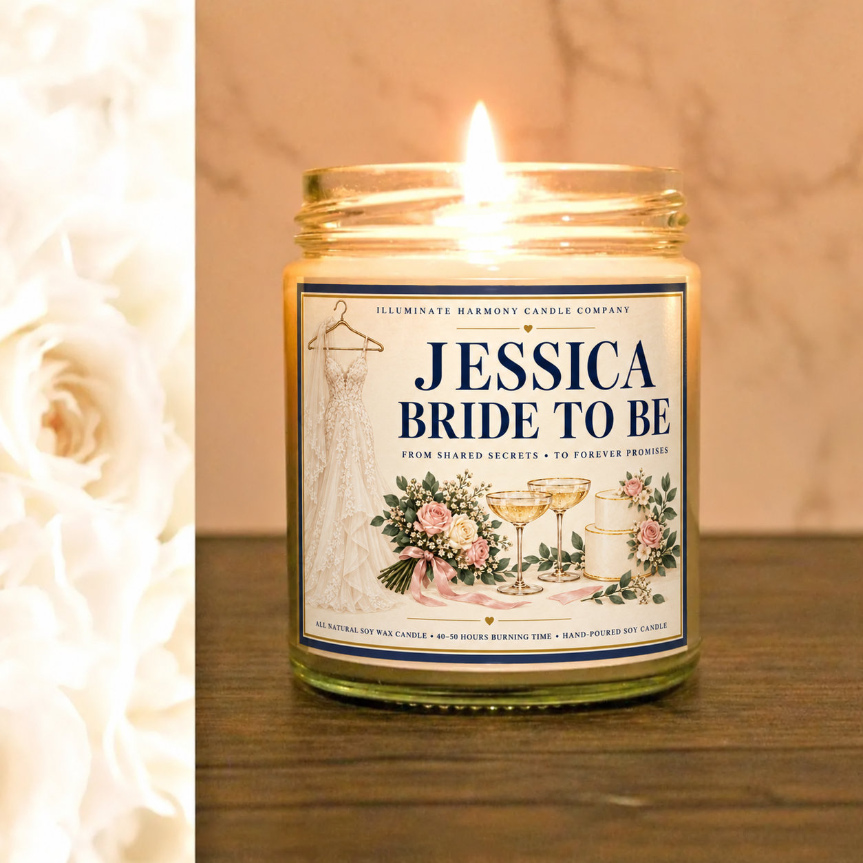Personalized Bride To Be Candle | Bridal Shower Gift | Engaged Bride To Be Gift