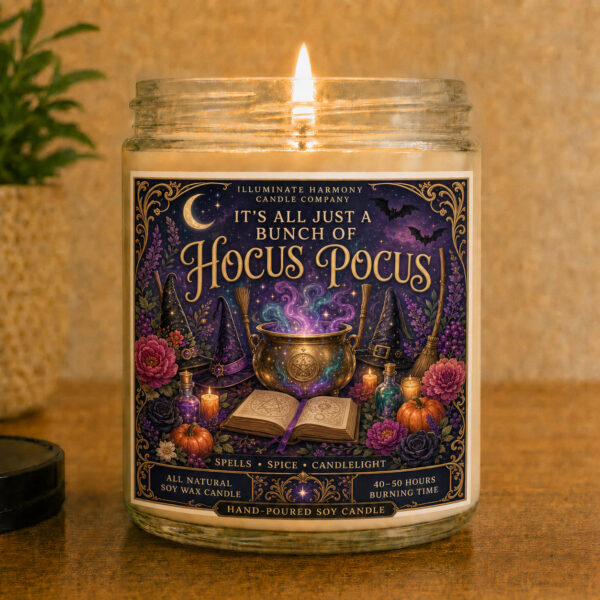 Hocus Pocus Candle – Witchy Halloween Decor, Spooky Season Gift, Fall Vibes