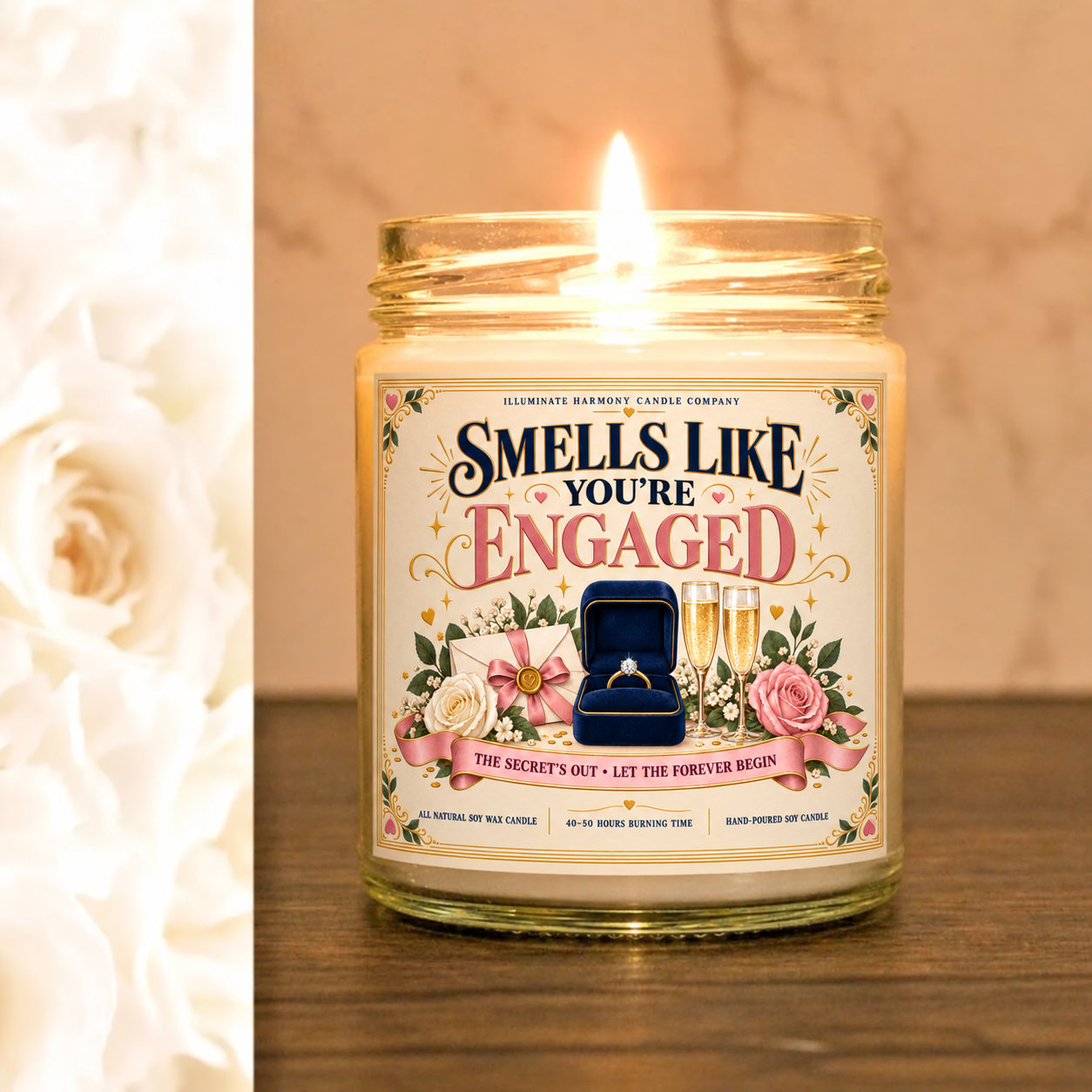 Smells Like You're Engaged Candle | Wedding Gift | Best Friend Engagement Candle