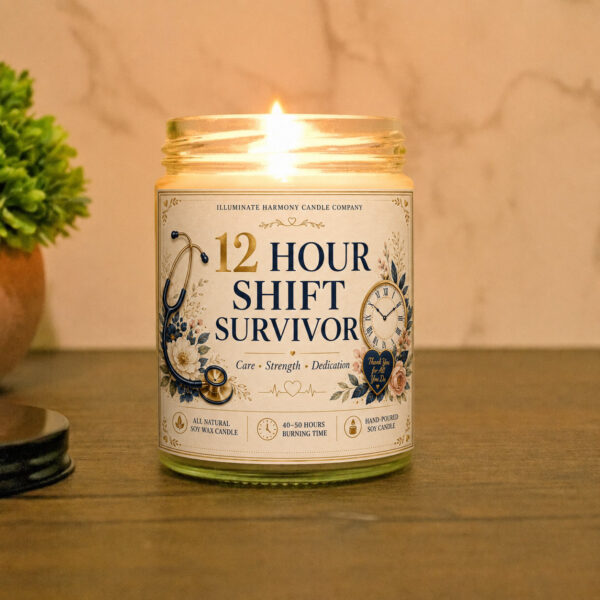 12-Hour Shift Survivor Candle | Night Shift Worker Gift | Shift Worker Gift