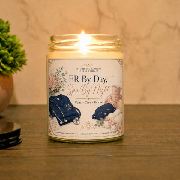 ER By Day, Spy By Night Candle |Small Gift For Healthcare Worker |Gift For