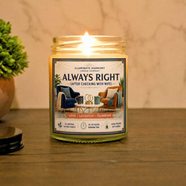 Always Right (After Checking With Wife) Candle | Funny Gift Idea For Wife |