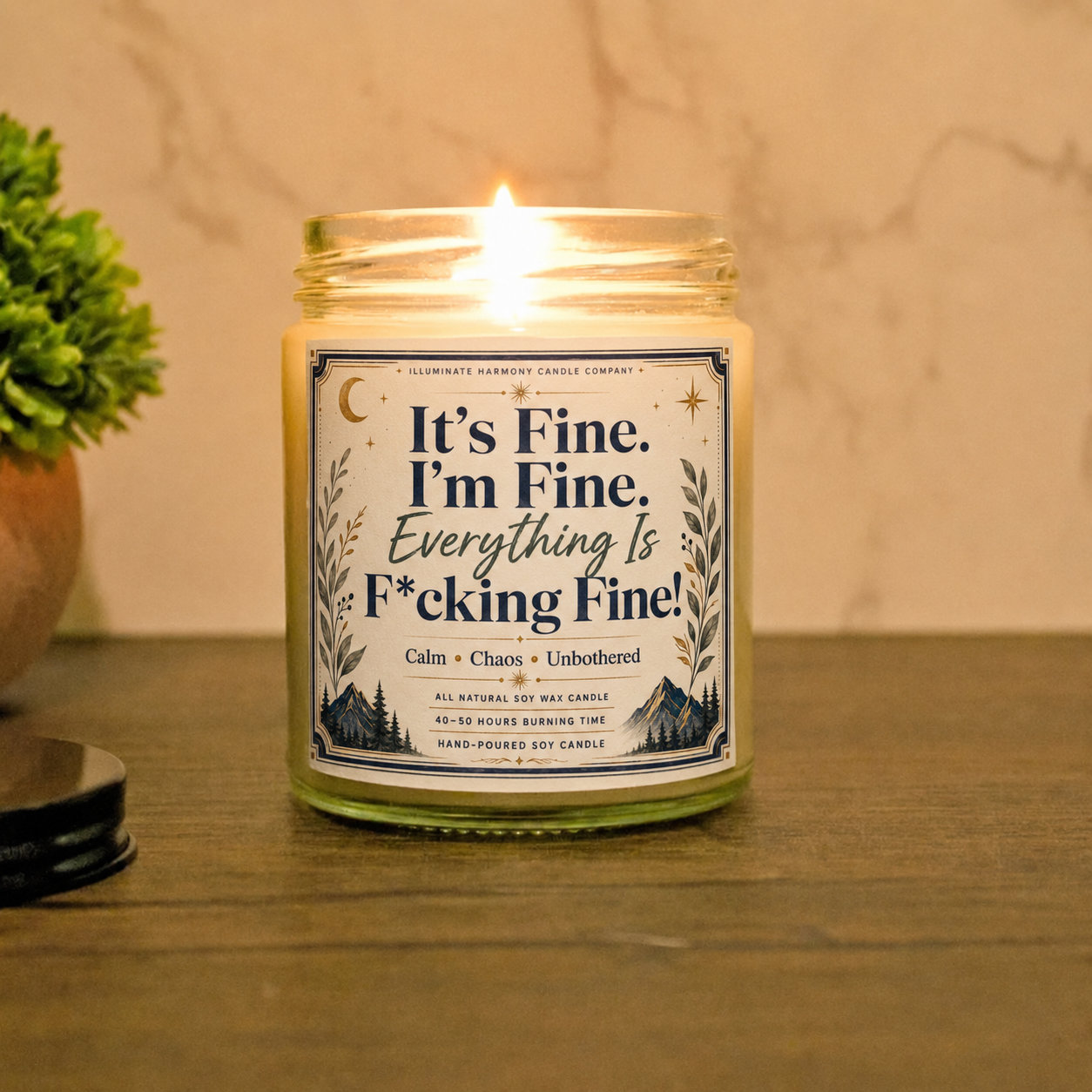 It's Fine. I'm Fine. Everything Is F*cking Fine Candle | Funny Humorous Gag