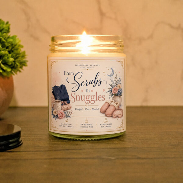 From Scrubs To Snuggles Candle | Gift Baskets For Nurses Station | Healthcare