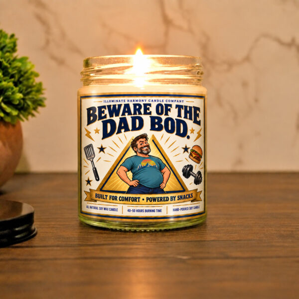Beware Of The Dad Bod Candle | Funny Gift For Dad | Father's Day Gift |