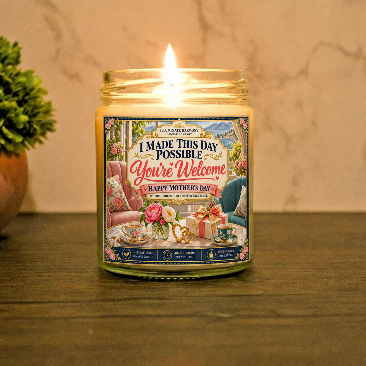 I Made This Day Possible You're Welcome Happy Mother's Day Candle | Gift For