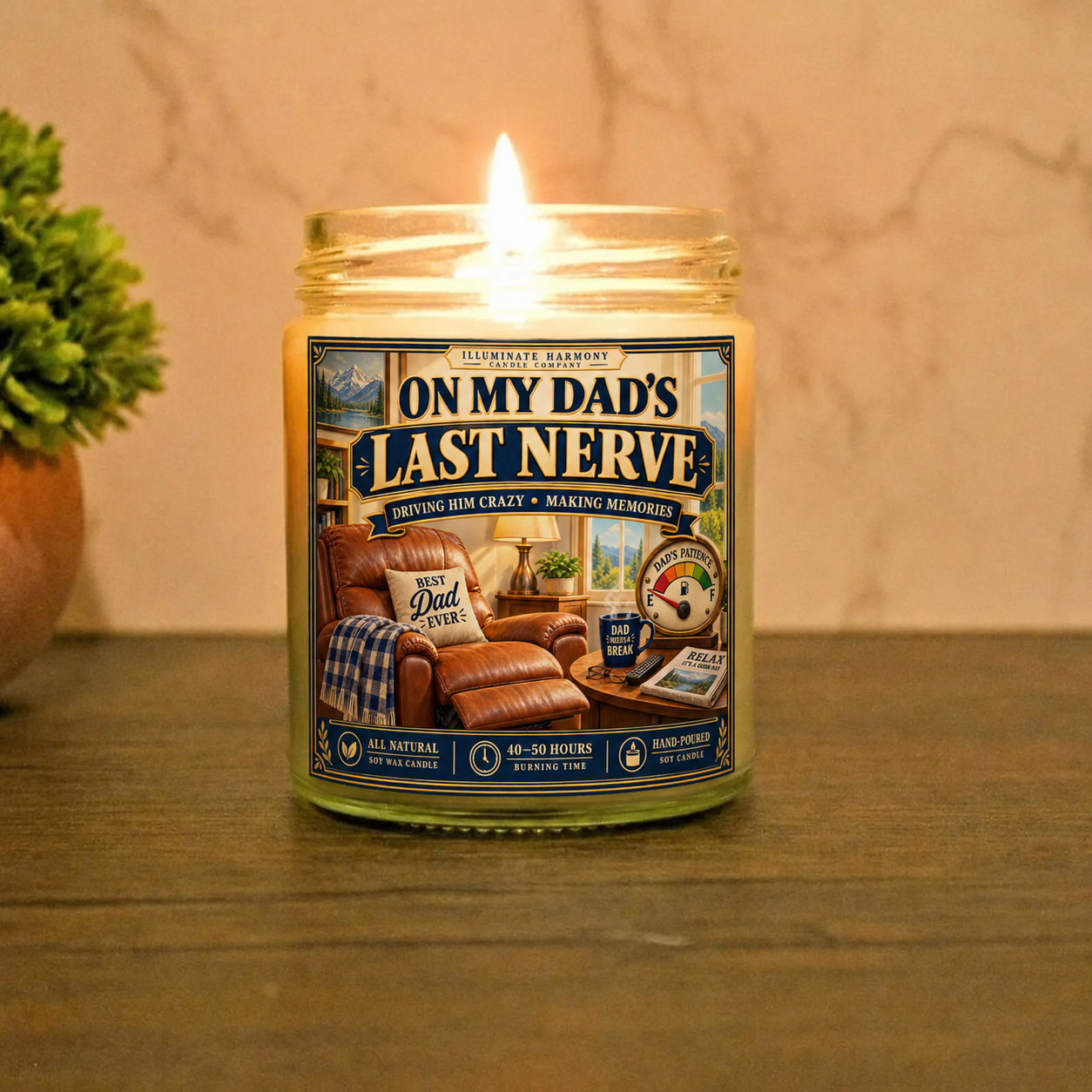 On My Dad's Last Nerve Candle | Gift For Dad | Father's Day Gift From