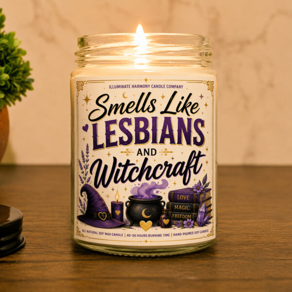 Lesb*ans And Witchcraft Candle | Birthday Gift For Lesbian Friend |Funny