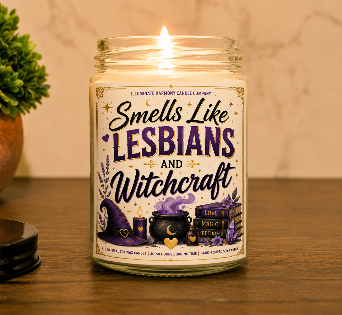 Lesb*ans And Witchcraft Candle | Birthday Gift For Lesbian Friend |Funny