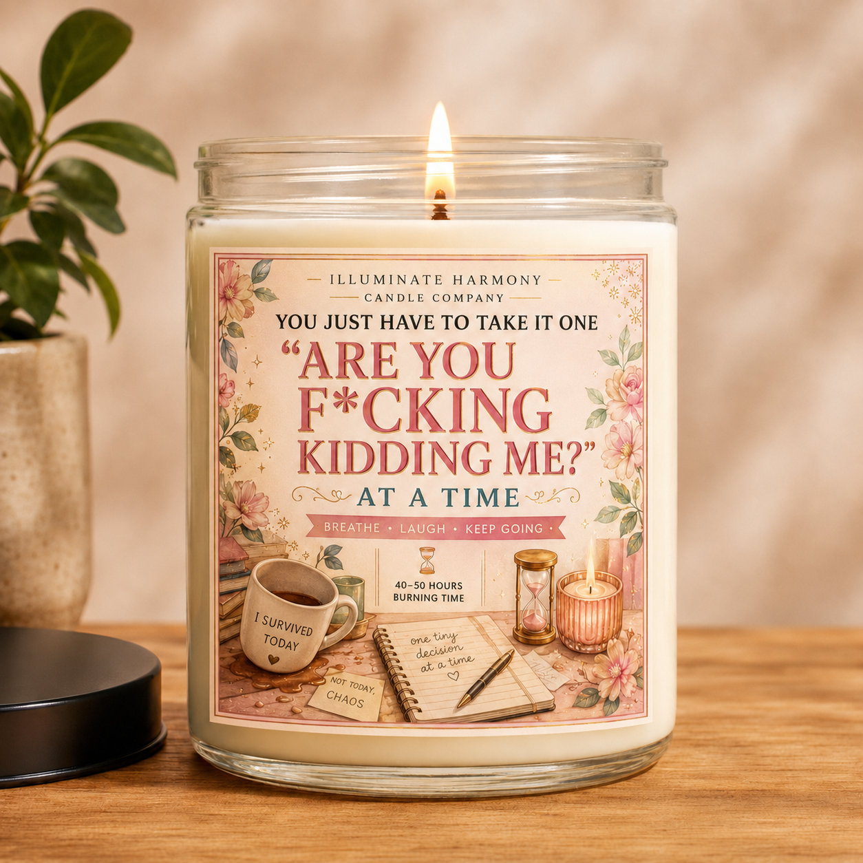 You Just Have To Take It One "Are You F*cking Kidding Me" At A Time Candle |