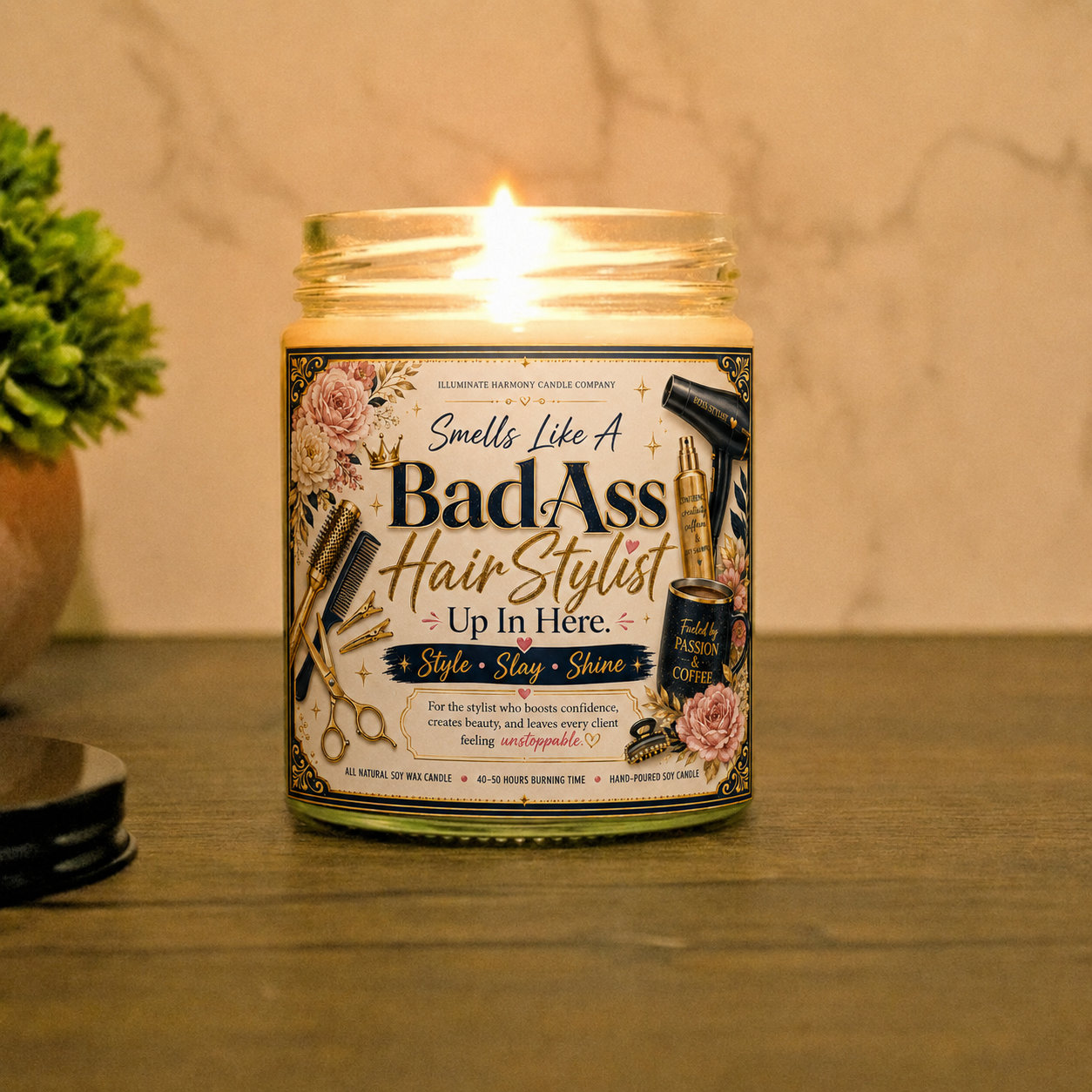 Smells Like A Bad Ass Hair Stylist Up In Here Candle | Birthday Gift For