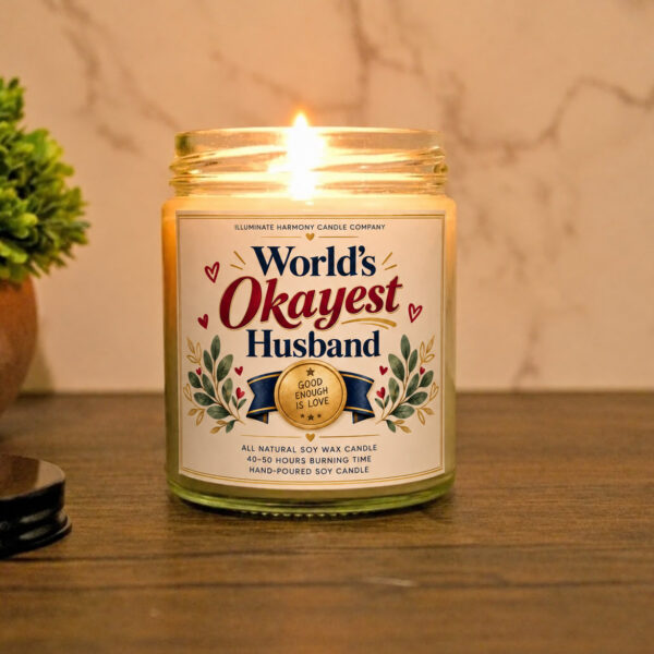 World's Okayest Husband Candle | Anniversaries Gift ideas | Funny Gift For