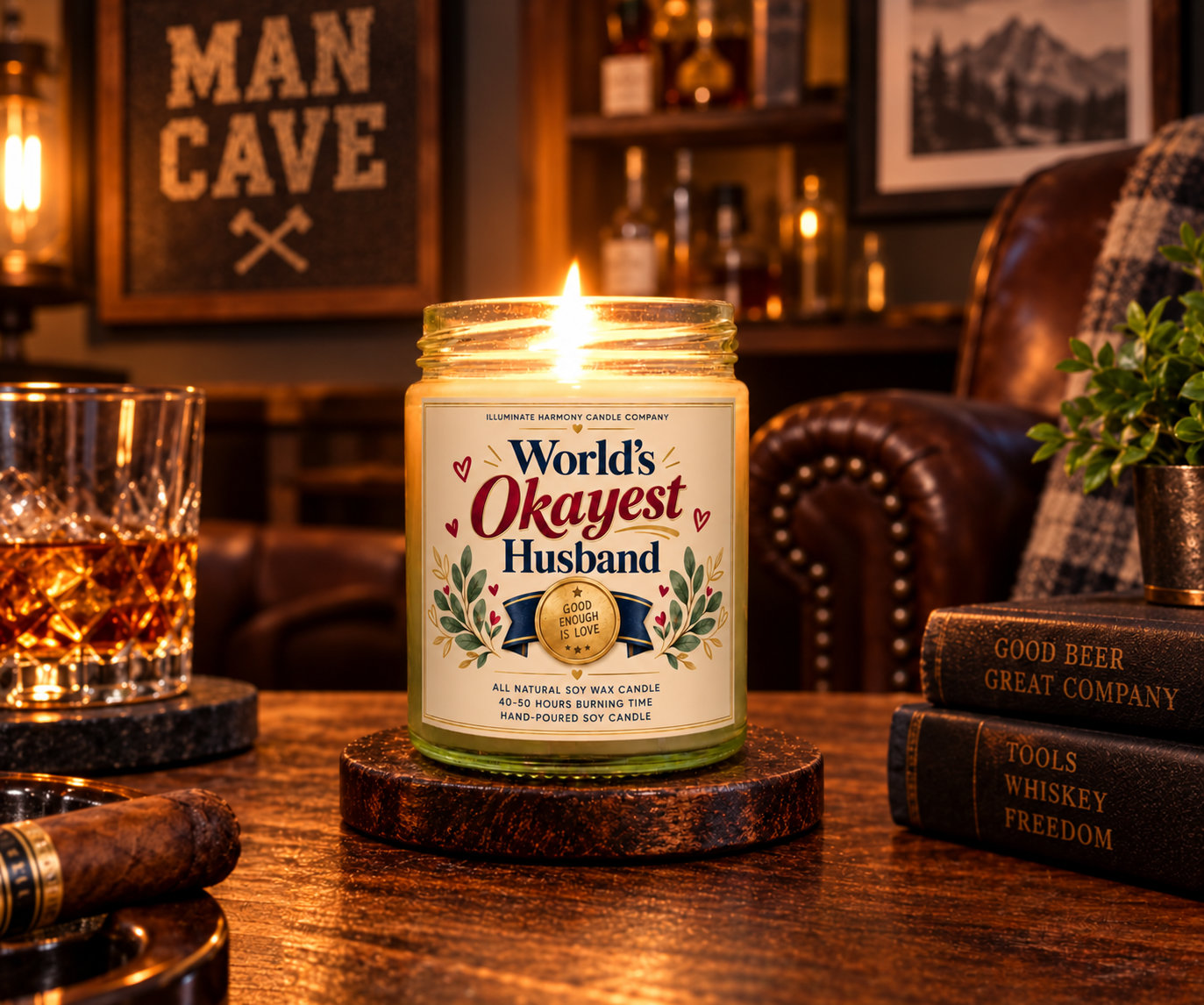 World's Okayest Husband Candle | Anniversaries Gift ideas | Funny Gift For - Image 2