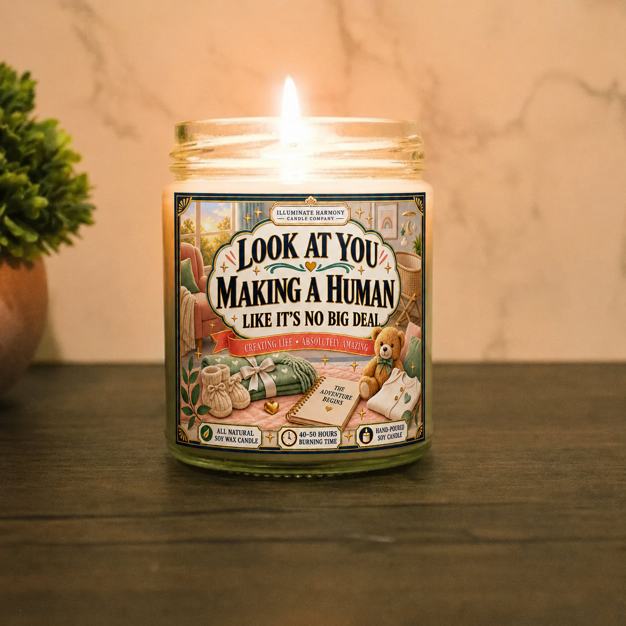 Look At You Making A Human Like It's No Big Deal Candle | Gifts For Soon To Be First Time