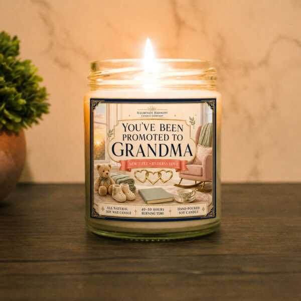 You've Been Promoted To Grandma Candle |Present For Your Grandma |Gift For