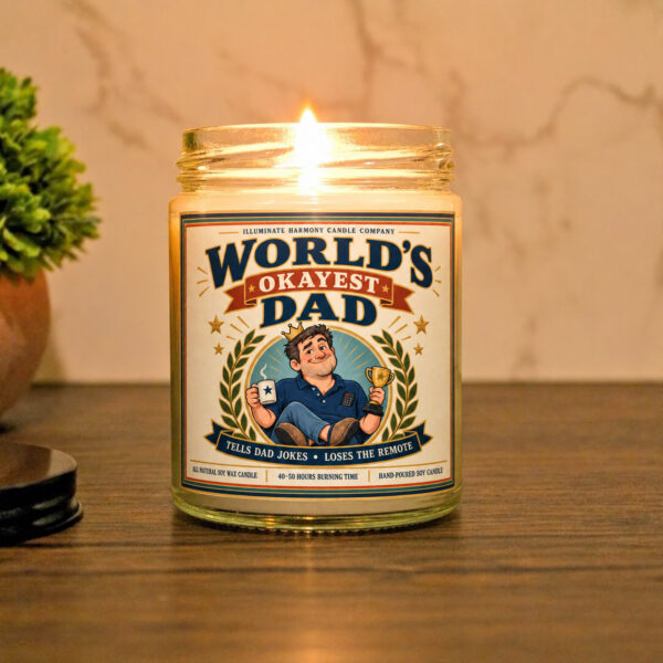 World's Okayest Dad Candle | Father's Day Gift idea | Funny Birthday Gift For