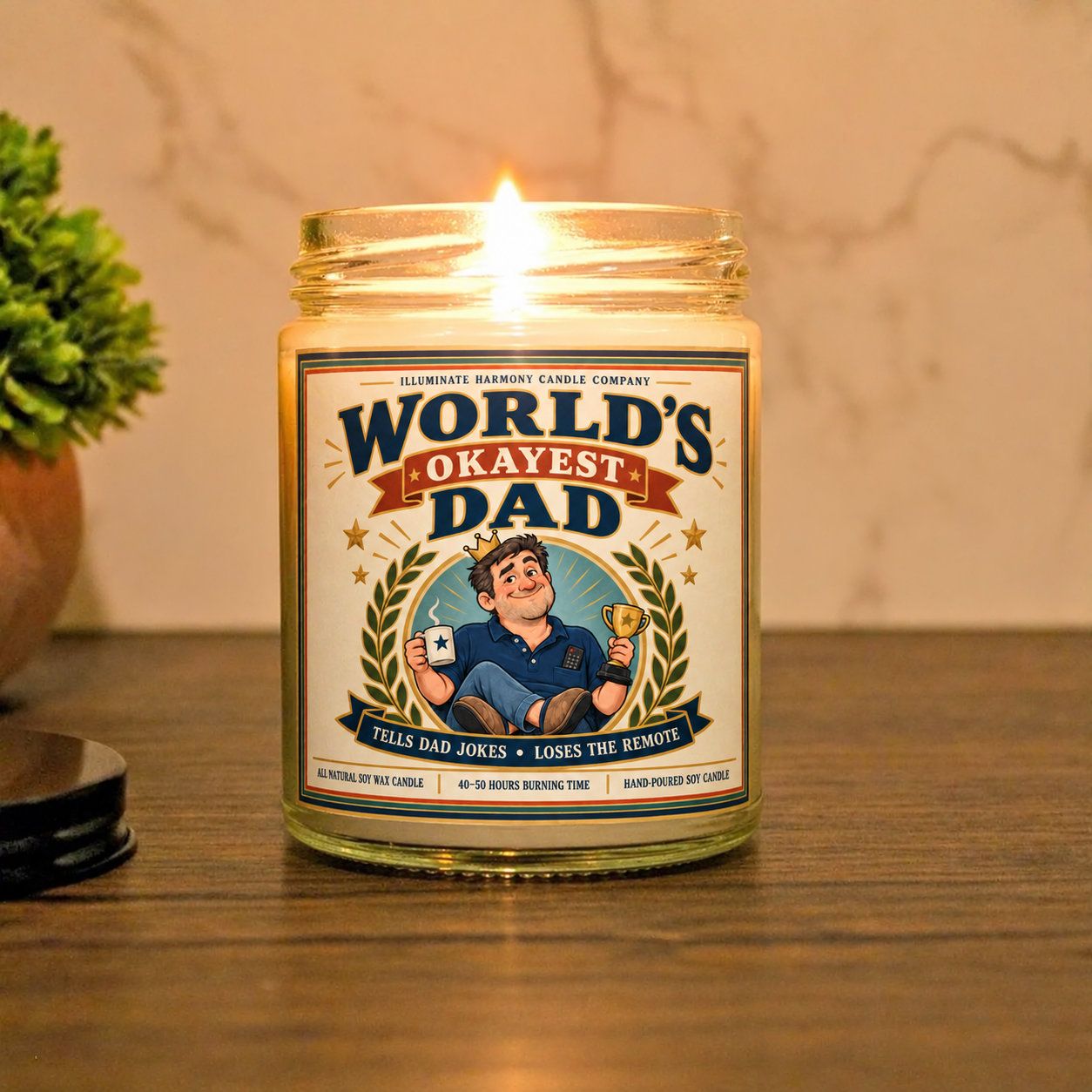 World's Okayest Dad Candle | Father's Day Gift idea | Funny Birthday Gift For