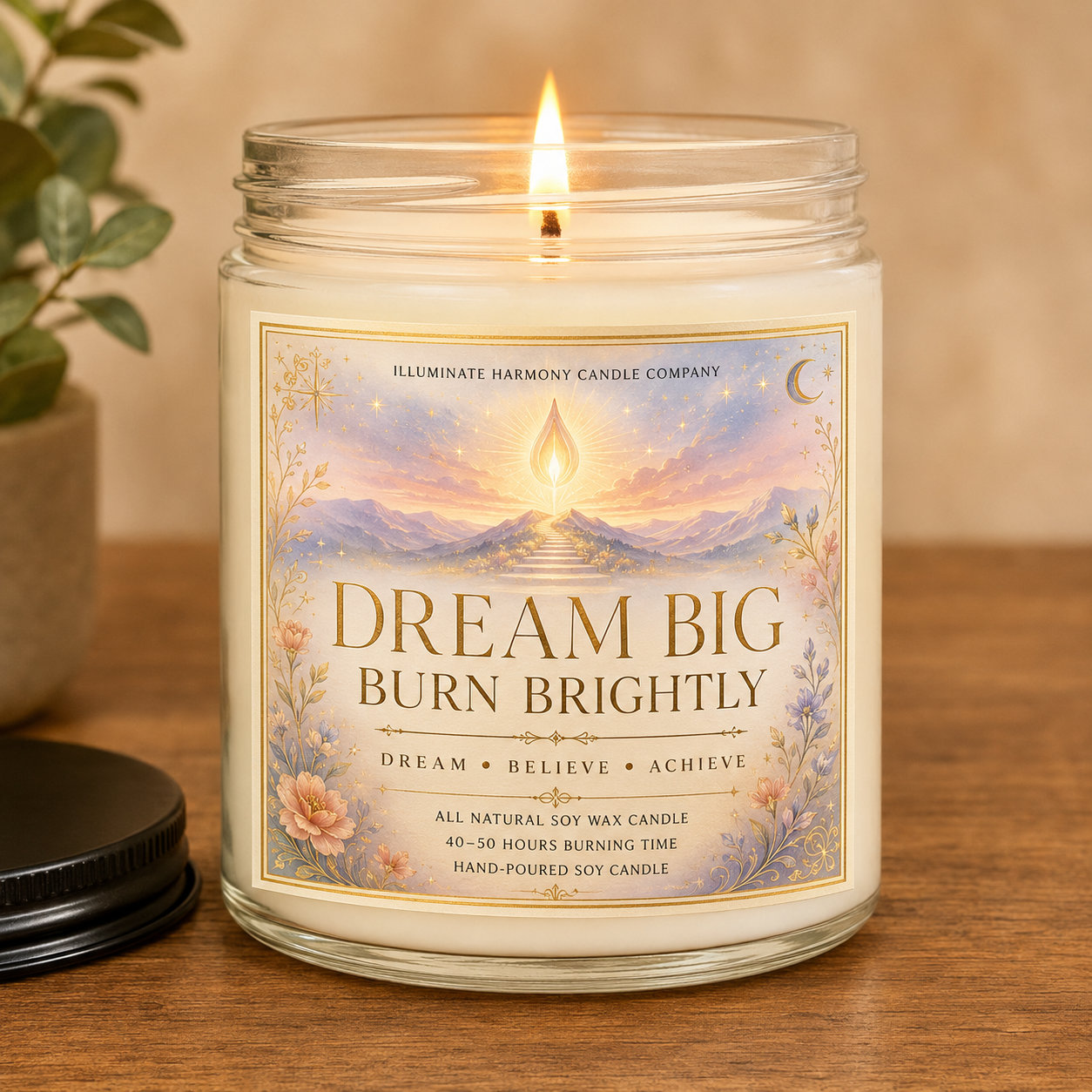 Dream Big Burn Brightly Candle | Funny Inspirational Gift | Funny Motivational