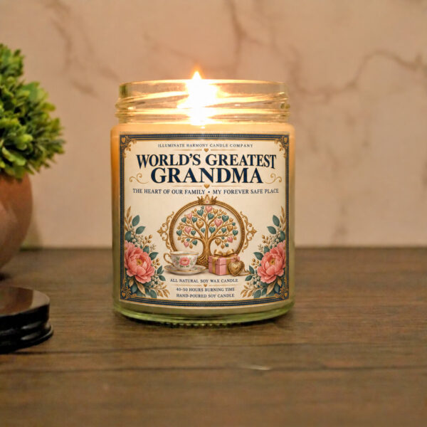 World's Greatest Grandma Candle | Grandmother Birthday Gift | Mother's Day Gift