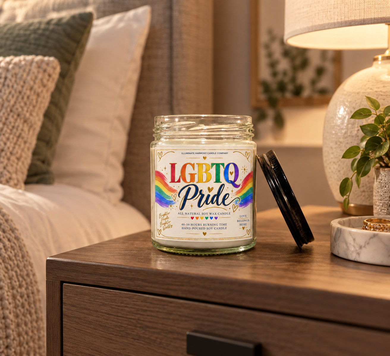 LGBTQ Pride Candle Pride Candle Gift Lesbian Gay Bi Trans Queer Pride Gift | - Image 2