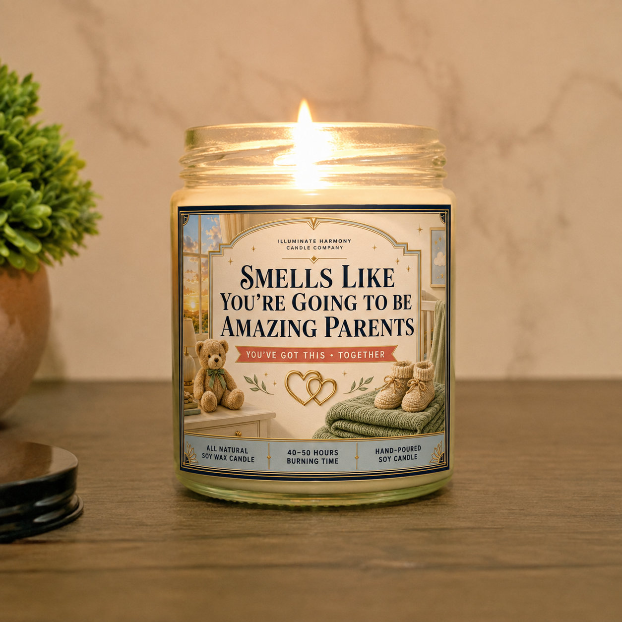 Smells Like You're Going To Be Amazing Parents | 7oz Eco-Friendly Candle Gift |