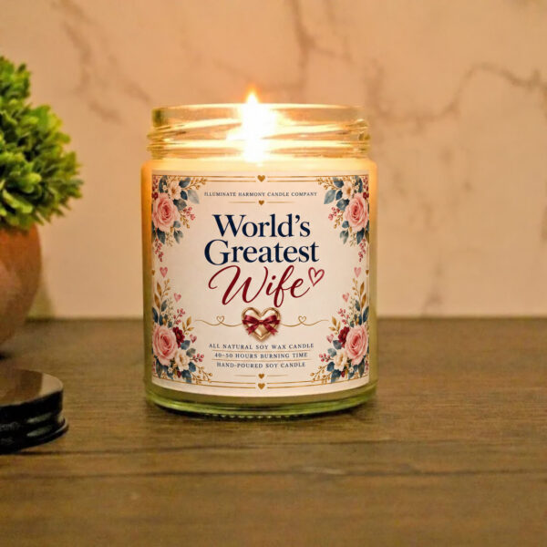 World's Greatest Wife Candle | Wife Birthday Gift | Anniversary Present | Newly