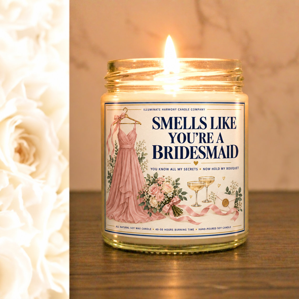 Smells Like You're A Bridesmaid Candle | Wedding Bridesmaid Proposal Candle