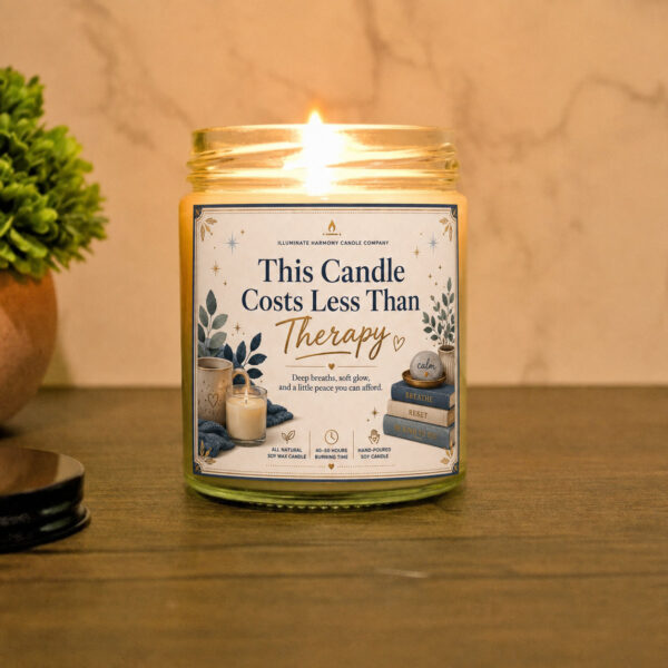 This Candle Costs Less Than Therapy | Funny Mom Gift | Funny Gift For Dad | Gag