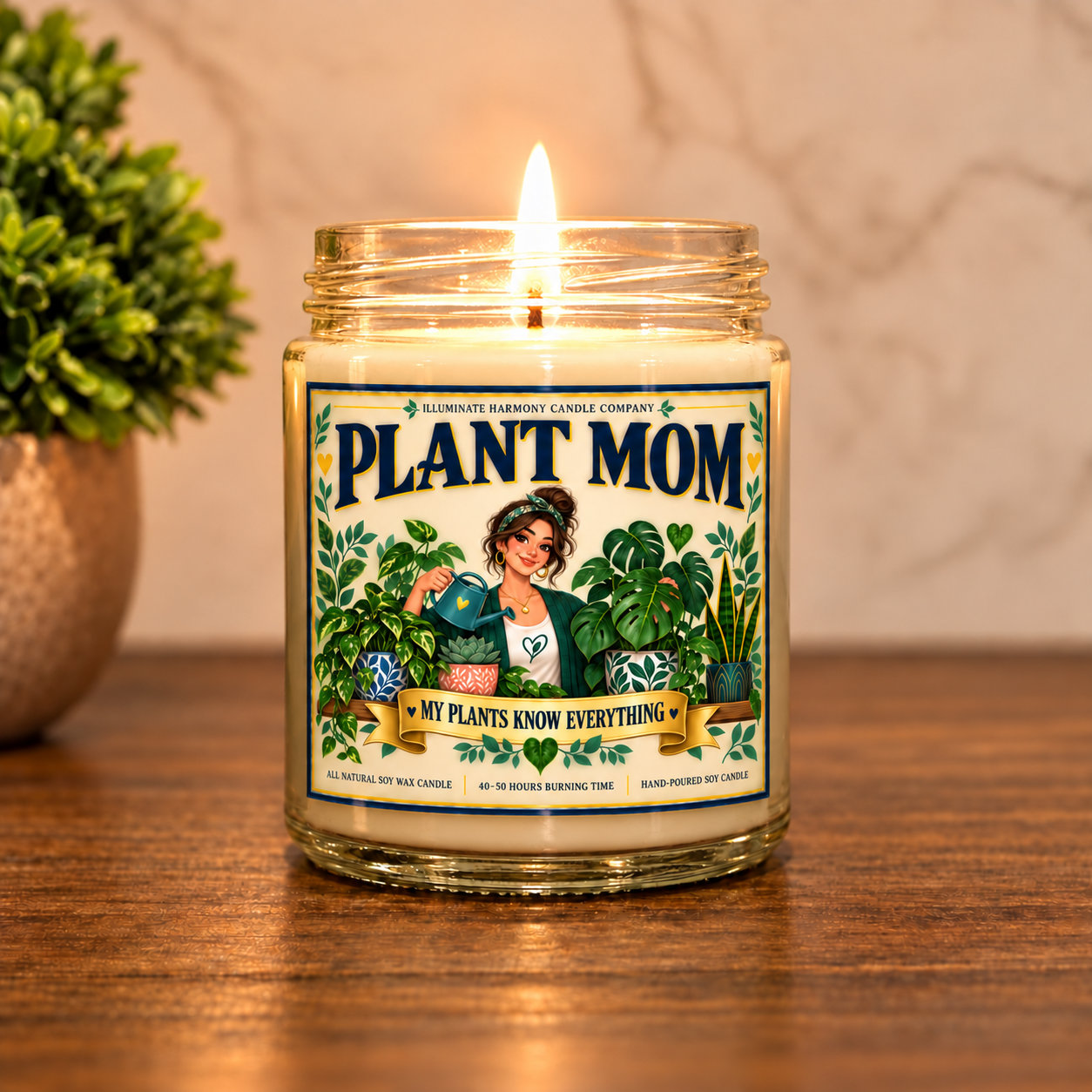 Plant Mom Candle | Cool Gift For Plant Lovers | Plant Lover Gift | Gardener