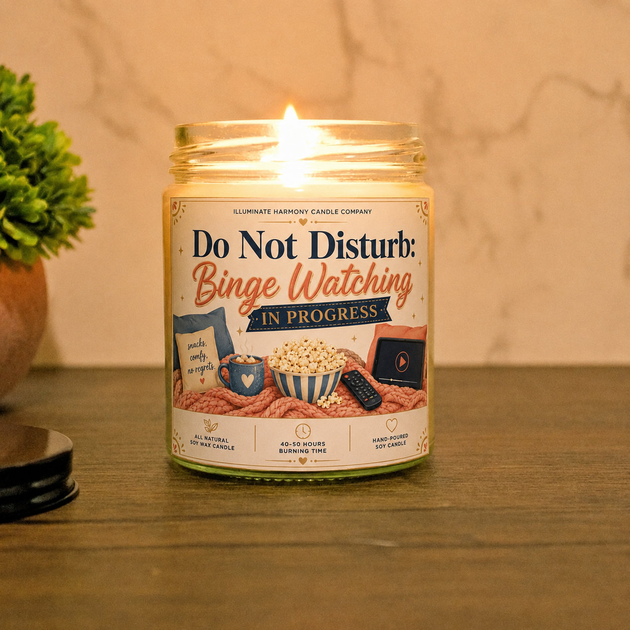Do Not Disturb: Binge Watching In Progress Candle | Funny Joke Gift | Funny