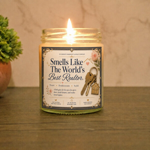 Smells Like The World's Best Realtor Candle | Real Estate Agent Gift | Realtor