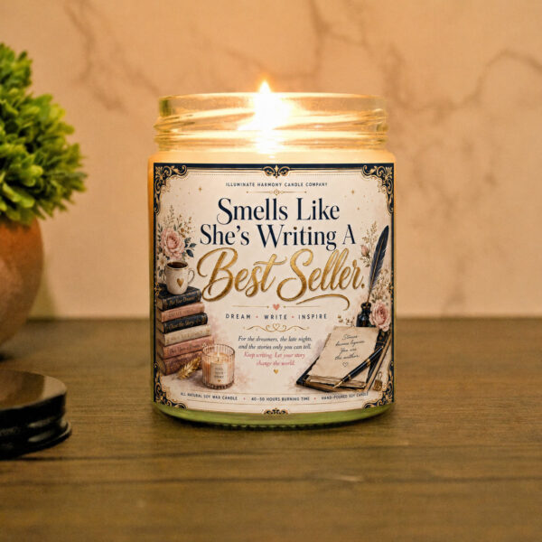 Smells Like She's Writing A Best Seller Candle | New Author Gift | Gift For