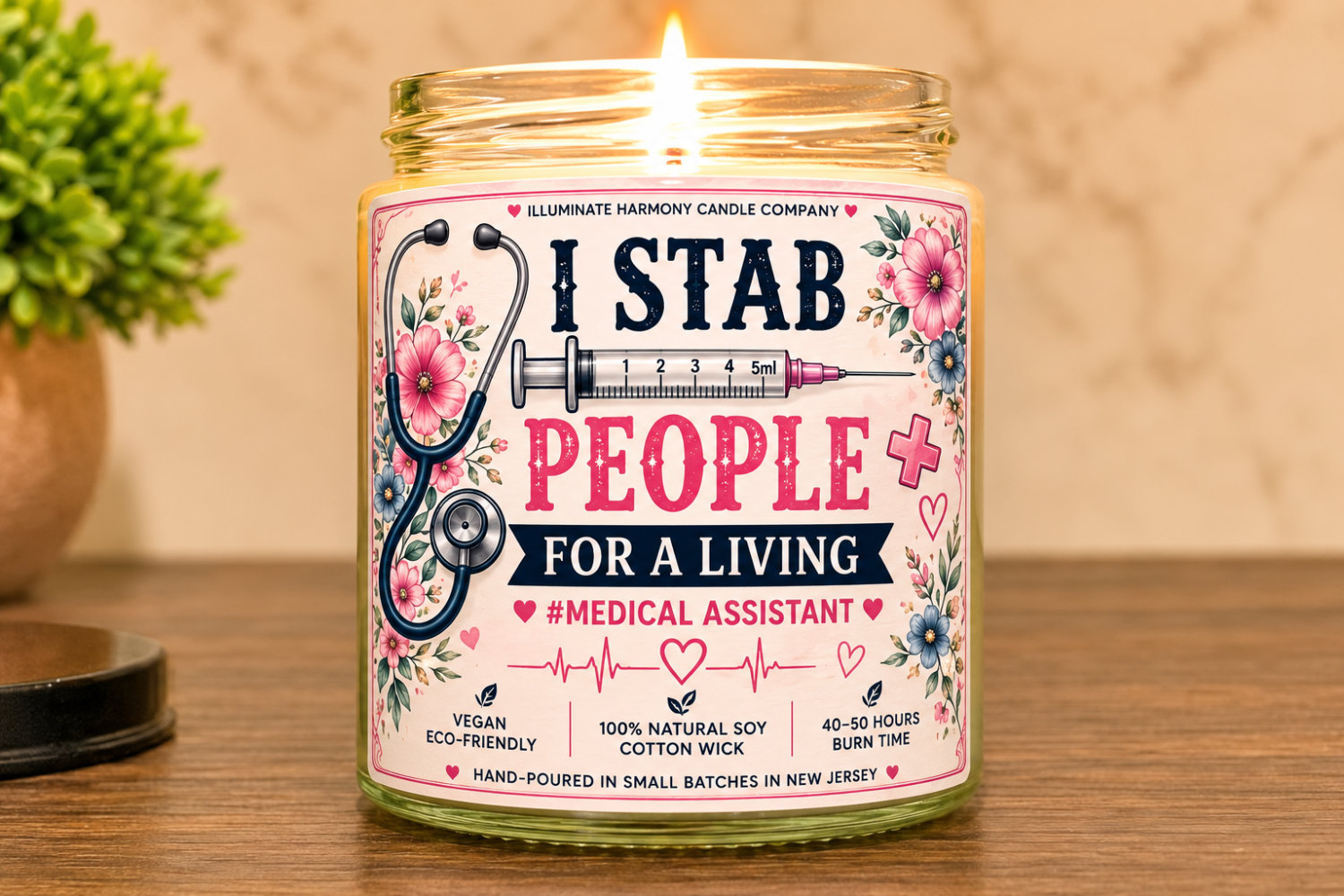 I Stab People For A Living #Medical Assistant Candle Gift | Medical Assistant
