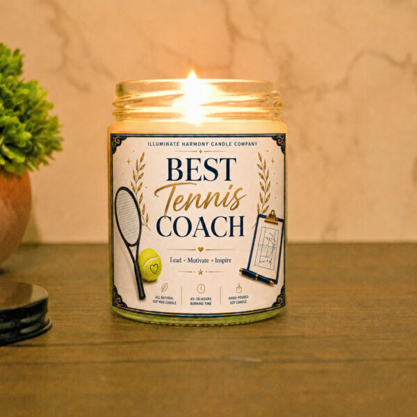 Best Tennis Coach Candle | Gift For Tennis Lover | Present For Tennis Coach |