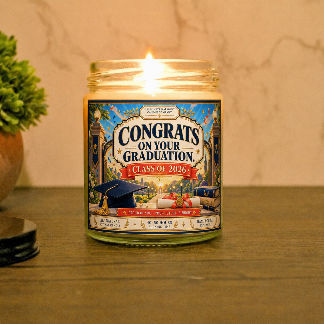 Congrats On Your Graduation Personalized Candle | Graduation Presents For