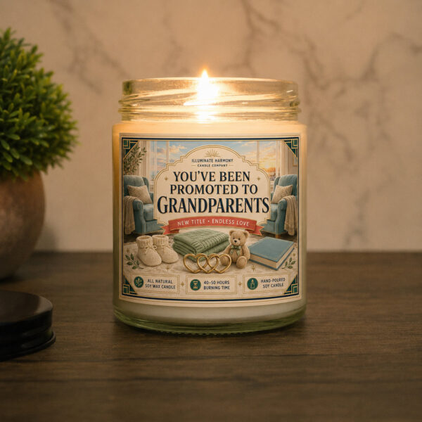 You've Been Promoted To Grandparents | Personalized Candle | Funny Gift |Gift