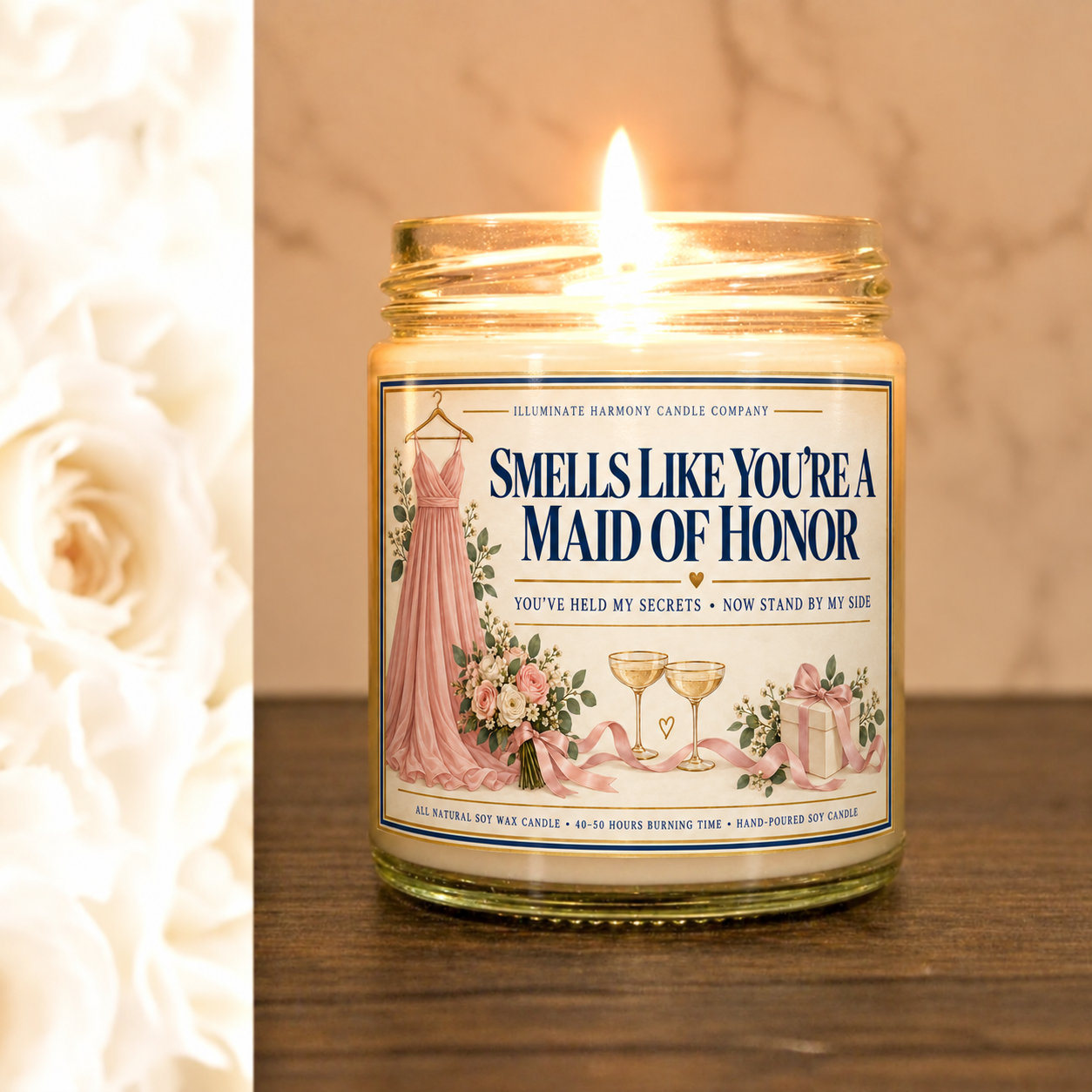 Smells Like You're A Maid Of Honor Candle | Maid Of Honor Proposal Candle Gift