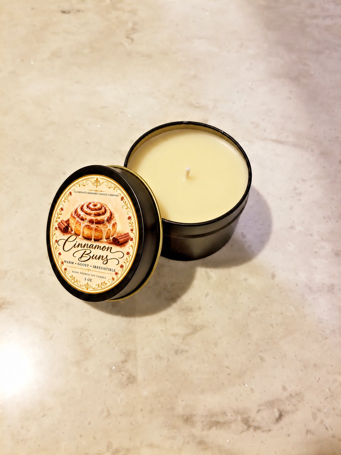 Cinnamon Buns Soy Candle & Wax Melts | Handmade Bakery Scent | Jar & Tin Sizes - Image 3