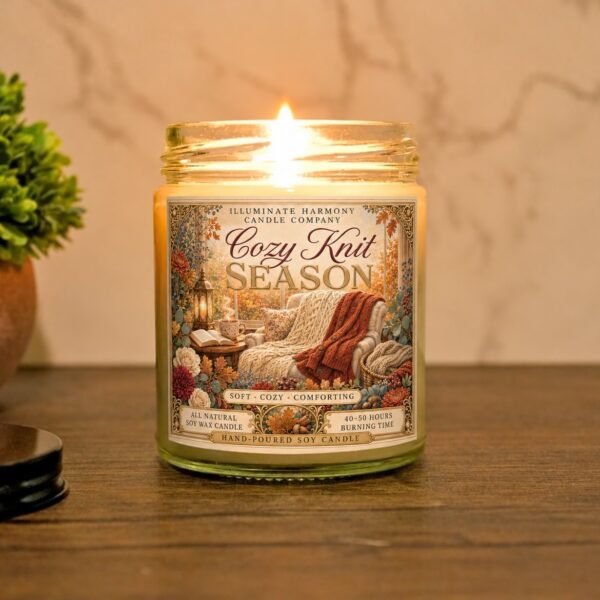 Cozy Knit Season Soy Candle | Handmade Sweater Weather Candle | Self Care Gift